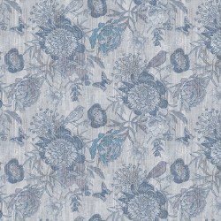 GIN2002BO - Blu | Carta da parati vintage floreale 